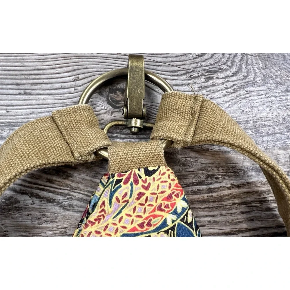 Black Butterfly Bohemian Style Canvas‎ Sling Backpack Multicolor Paisley Floral